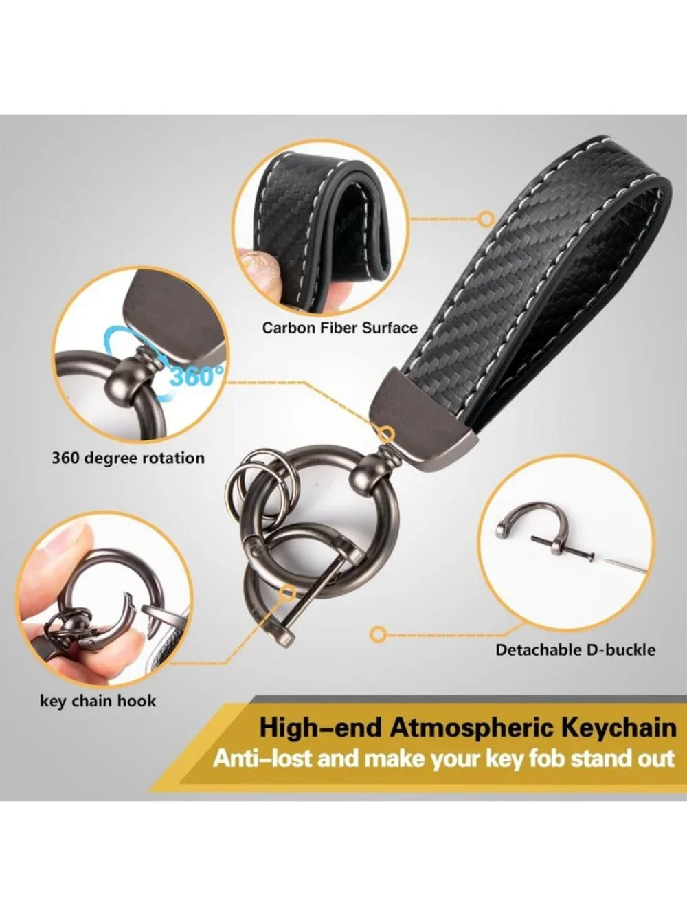 Carbon Fiber Key Fob Cover with Keychain - Soft TPU Case for New BMW Keys (Red)